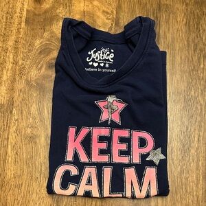 Justice Navy Blue and Pink 'Keep Calm' Kids Tee